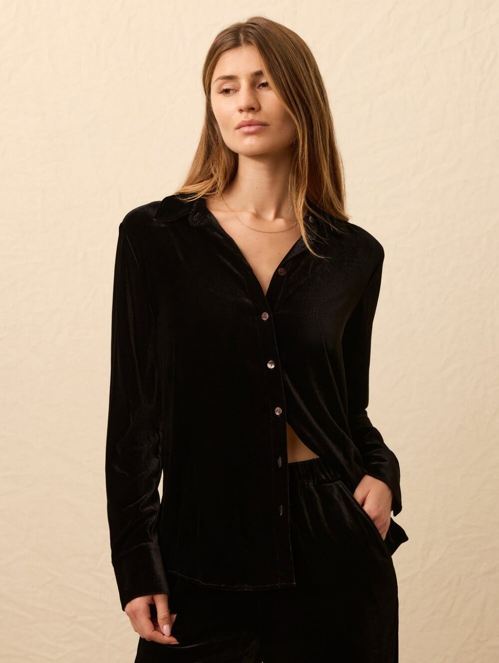 Faherty Vintage Velvet Genevieve Blouse